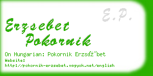 erzsebet pokornik business card